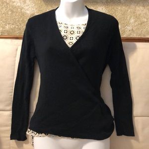 NIC+ZOE Small Black wrap sweater